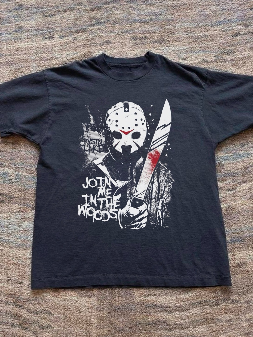 Slasher Horror Movie Crystal Lake Spooky Black T-Shirt